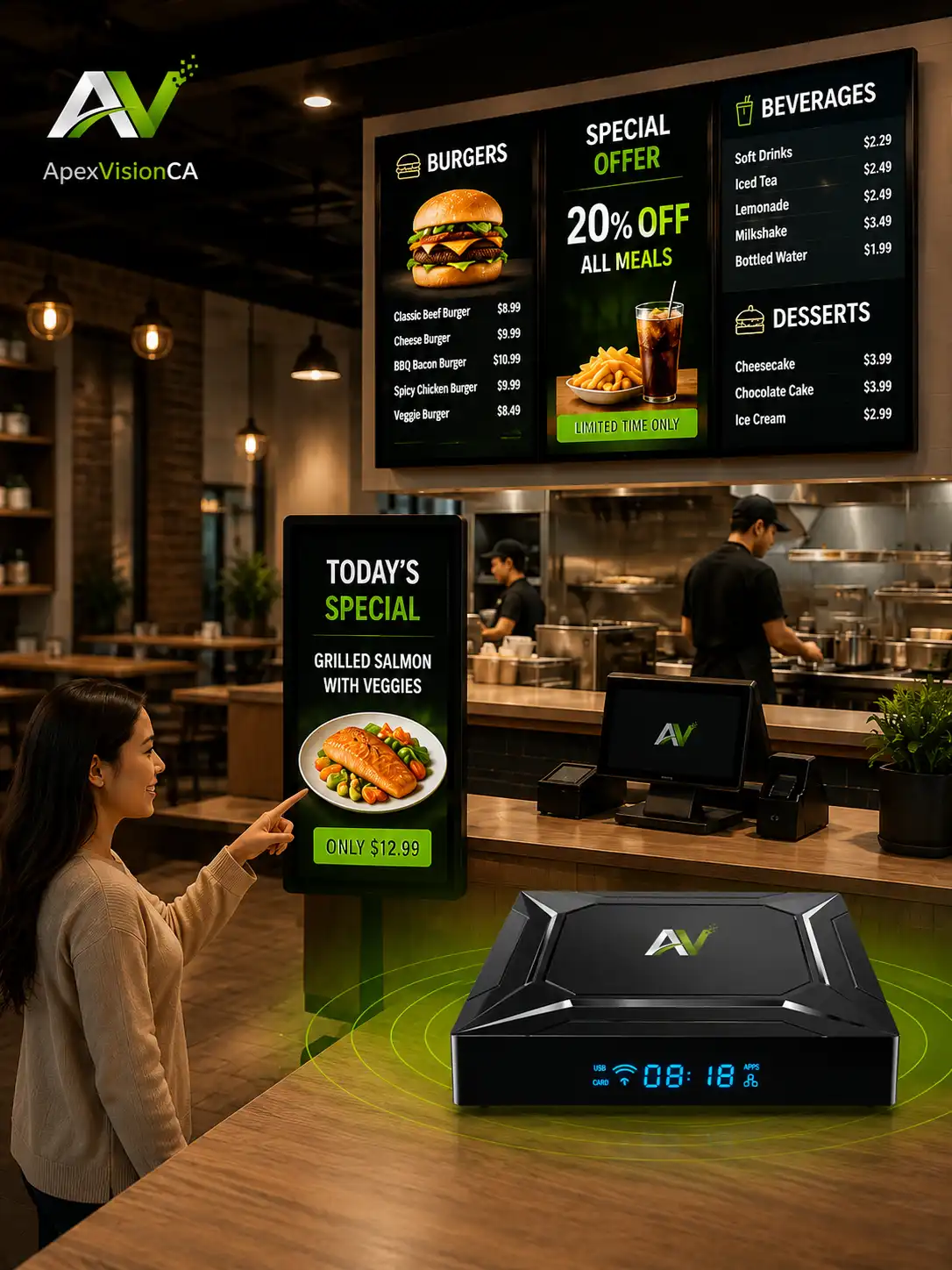 Modern Restaurant Digital Signage