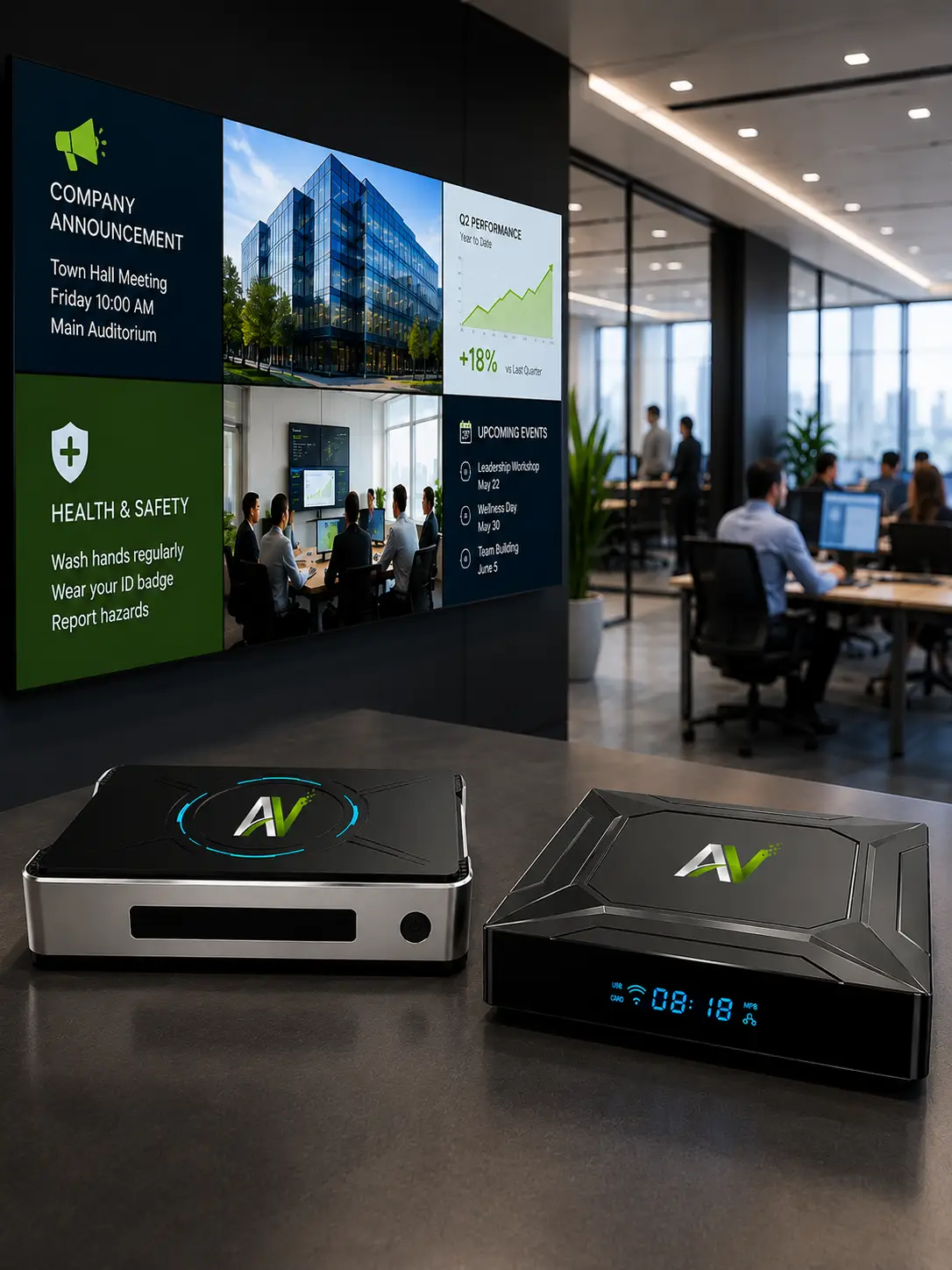 Corporate office can use ApexVisionCA products for their communications and so on.