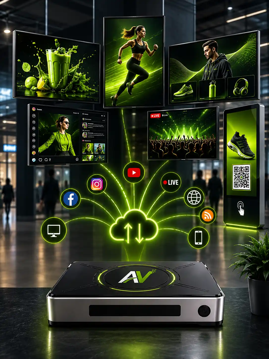 Media & marketing digital signage hub.