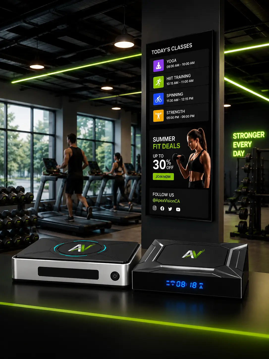 Engage your gym visitors with digital signage