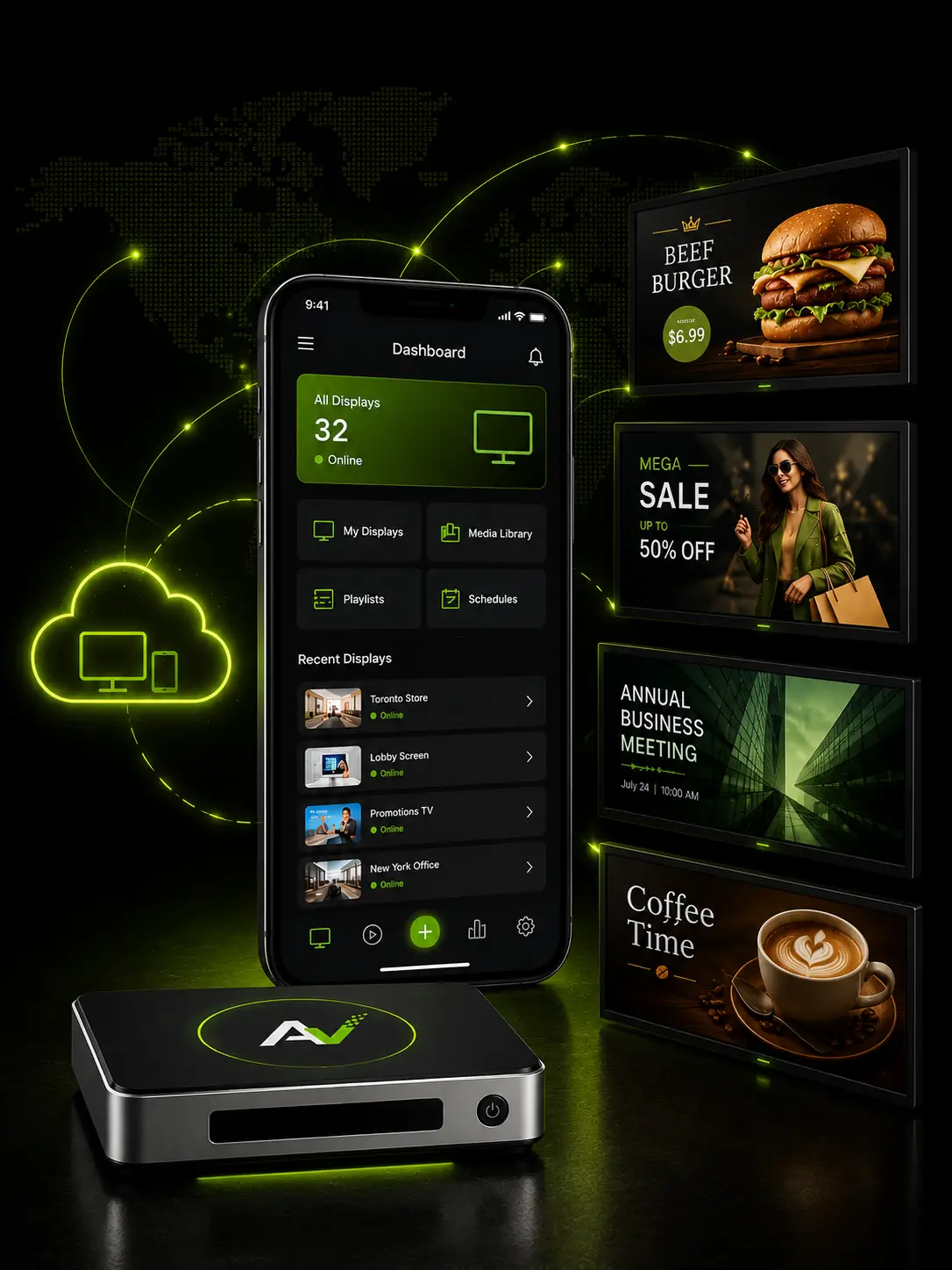 ApexVisionCA's Mobile App for Digital Signage.