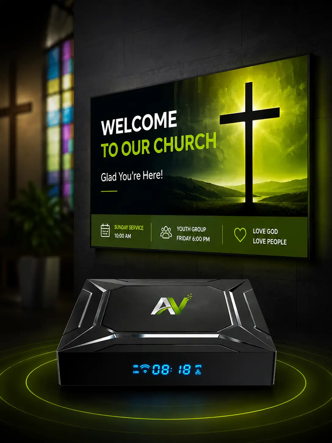 religious-organization-1-ezgif.com-jpg-to-webp-converter Information display with digital signage solution.